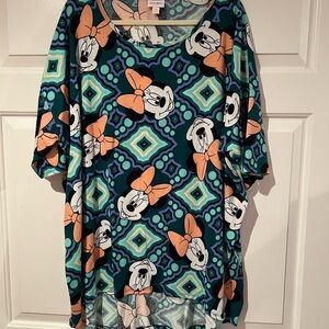 LuLaRoe Irma 3X Minnie Mouse Patterned Tunic EUC